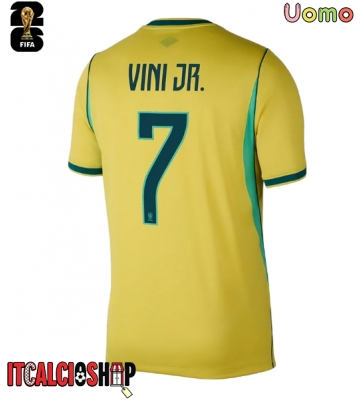 Brasile Vinicius Junior #7 Prima Maglia Mondiali 2026 Manica Corta Brasile Vinicius Junior #7 Prima Maglia Mondiali 2026 Manica Corta